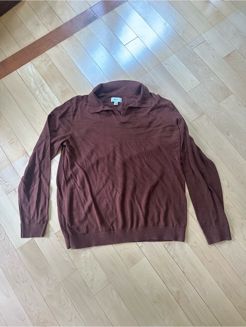 R&W Co Men's Brown Collared Knit Sweater